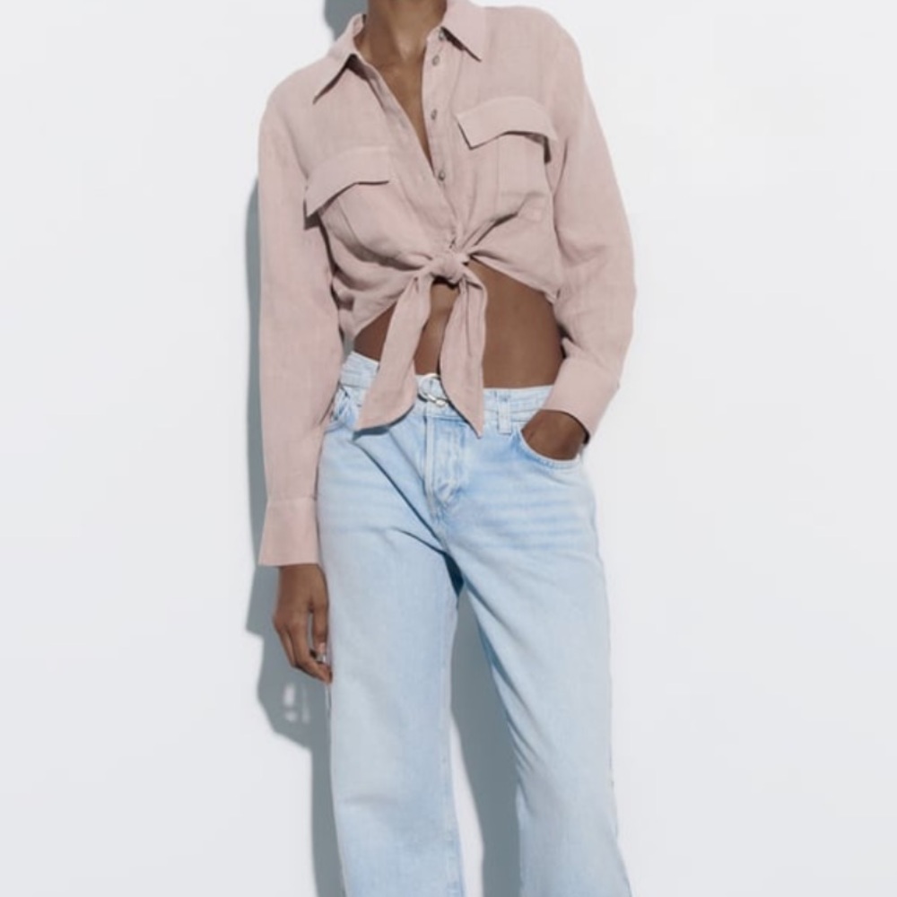 BNWOT Zara Linen crop top